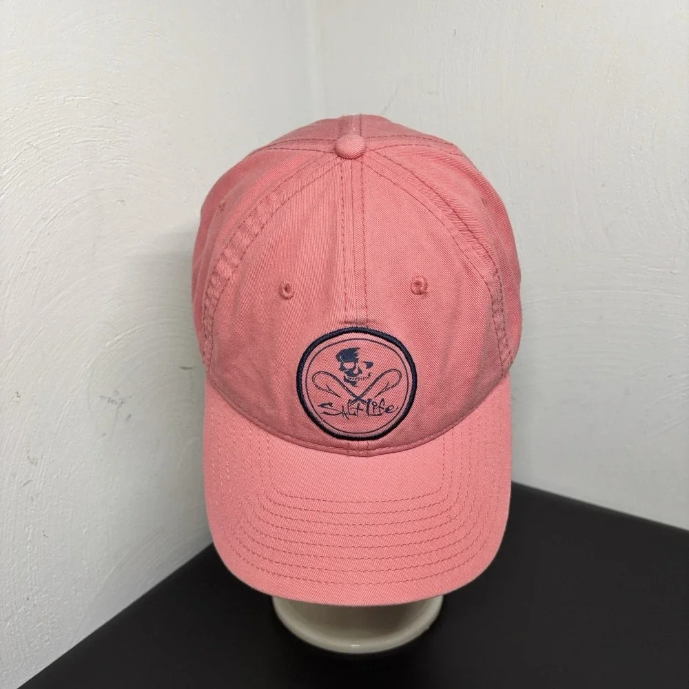 Salt Life Gaffed Hat Pink Men's Adjustable Cap Hook and Loop Cotton Beach Fish‎